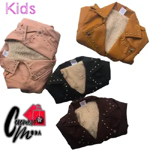 Chaqueta en Cuero Textil para Niña H60: ¡Estilo y Comodidad! - Chaqueta en cuero textil para niña H60