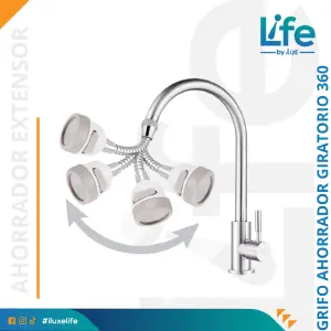 Ahorrador de Agua con Extensor: Grifo de Cocina Cromado Moderno - Ahorrador de agua con extensor