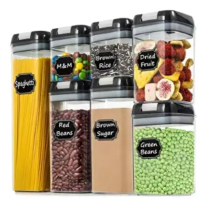 Set de 7 Contenedores Herméticos Sellables: ¡Organización y Frescura para tu Cocina! - Set 7 Contenedores Hermeticos Sellables