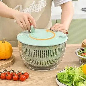 Escurridor de Verduras Giratorio: Frescura y Limpieza en Segundos - Escurridor De Verduras Giratorio