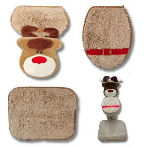 Juego de Baño Navideño: ¡3 Piezas para una Navidad Mágica! - Juego De Baño Navideño x 3 PIEZAS