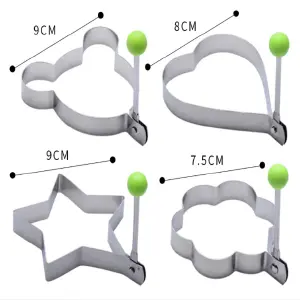 Molde para Huevos y Pancakes de Acero Inoxidable (5 Unidades) - Molde Huevos Pancakes Acero x 5 und