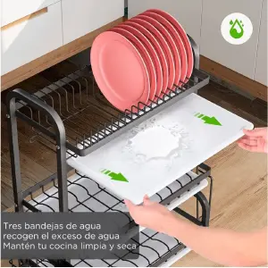 Escurridor de Platos de 3 Niveles: ¡Organización y Estilo en tu Cocina! - Escurridor De Platos 3 Niveles