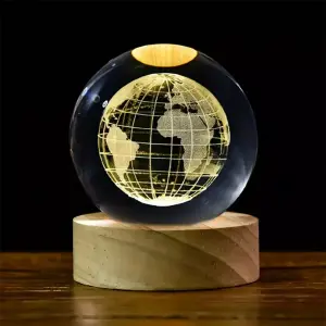Lampara Esfera Bola De Cristal 3D Base D: Ilumina tu hogar con un toque mágico - Lampara Esfera Bola De Cristal 3D Base D