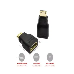 Adaptador X2: Convierta Mini y Micro HDMI con facilidad - Adaptador X2/Convertidor Mini+Micro Hdmi