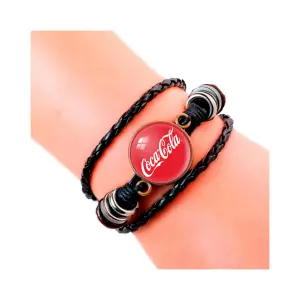 Pulsera de Cuero con Cristal Coca-Cola: Un Toque de Estilo Retro - Pulsera Cuero Cristal Coca Cola Cocacola