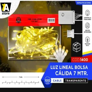 Luz LED Lineal Navideña de 7 Metros: ¡Ilumina tus Fiestas! - Luz Led Lineal 7 Metros Navideña Cable T