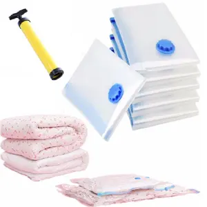 5 Bolsas al Vacío Gigantes 70x50 cm con Bomba Manual - 5 Bolsas Al Vacío 70X 50 Cm Con Bomba