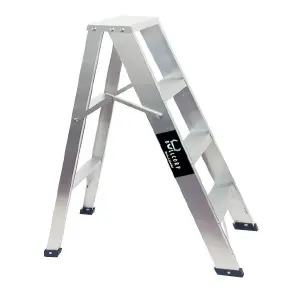 Escalera Tijera de Aluminio: 4 Pasos, 120cm de Altura - ESCALERA TIJERA ALUMINIO 4 PASOS 120CM