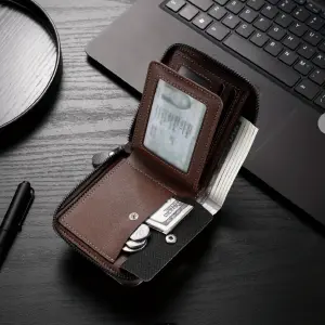 Billetera Masculina Elegante de Cremallera: Estilo y funcionalidad - Billetera masculina elegante de cremalle
