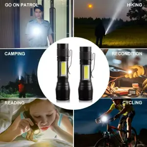 LINTERNA ALUMINIO RECARGABLE + ESTUCHE: ¡Ilumina tu camino con seguridad y estilo! - LINTERNA ALUMINIO RECARGABLE + ESTUCHE