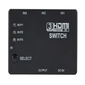 Selector HDMI 1x3: ¡Conecta hasta 3 dispositivos! - Switch Hdmi 1x3 Selector Hd 1080