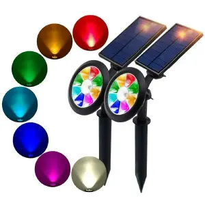 LÁMPARA SOLAR LED EXTERIORES 7 COLORES: Ilumina tus noches con estilo - LAMPARA SOLAR LED EXTERIORES 7 COLORES
