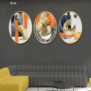Reloj de Pared Estilo Políptico RP-38: Elegancia y Precisión en Tres Piezas - RELOJ PARED ESTILO POLIPTICO 3 PIE RP-38
