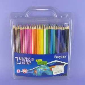 Caja de Colores Easyline: 24 Tonos Vibrantes para tu Creatividad - Caja de colores x 24 easyline