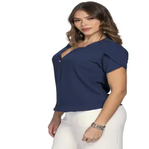 Blusa en Poliéster Corrugado - Elegancia y Confort - BLUSA EN POLIESTER CORRUGADO ref. 8600
