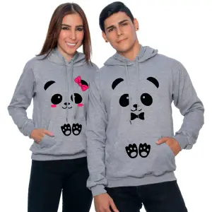 Buzos con Capucha para Pareja: ¡El Confort que los Une! - Buzos,Hoodies Pareja ositos gris