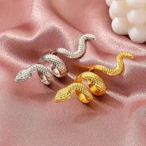Anillo Ajustable Retro Serpiente Grande