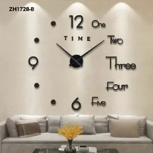 RP-ZH1728-B: Reloj Analógico 3D Adhesivo - ¡Dale un Toque Elegante a tu Espacio! - RP-ZH1728-B RELOJ ANÁLOGO ADHESIVO 3D