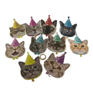 Banderín de Cumpleaños para Gato CA11: ¡Celebra a tu Miau-gistro! - BANDERIN GATO CUMPLEAÑOS CA11