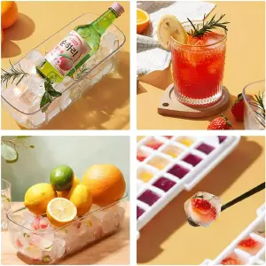 Bandeja de Hielo con Tapa y Contenedor: ¡Perfecta para tus Bebidas Frías! - Bandeja de hielo con tapa y contenedor