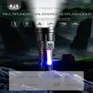 LINTERNA LED DE ALTA POTENCIA RECARGABLE: ¡Ilumina tu camino con seguridad y estilo! - LINTERNA LED DE ALTA POTENCIA RECARGABLE