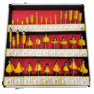 Juego de 36 Brocas para Fresado: ¡Domina tus Proyectos de Madera! - Juego de 36 brocas para fresado