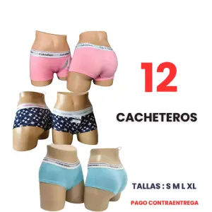 12 CACHETEROS CALVIN ALGODÓN + 12 MEDIAS - 12 CACHETEROS CK ALGODON