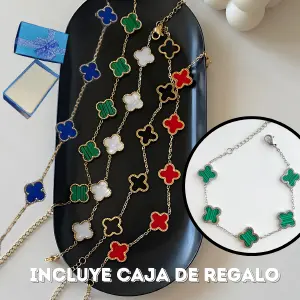 Pulsera Trébol Van Cleef: Elegancia y Suerte en tu Muñeca - Pulsera Trebol Van Cleef Acero +CAJAREGA