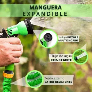 Manguera Expandible con Pistola: 15 Metros de Alcance y Facilidad - Manguera Expandible con Pistola 15metros