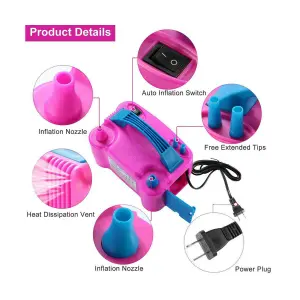 Inflador de Globos Eléctrico Doble Boquilla: ¡Inflado Rápido y Fácil! - Inflador Globos Electrico Doble Boquilla
