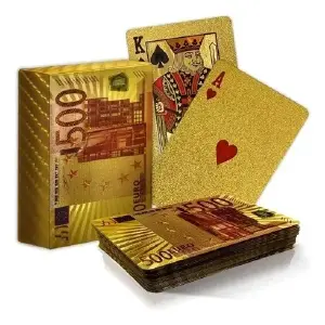 Cartas de Póker Doradas: Experimenta el Lujo en Cada Mano - Cartas Baraja Poker Cartas Dorado Lujo U