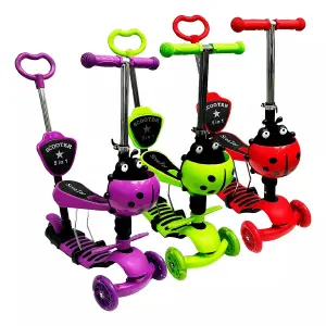 Patineta Mariquita 5 En 1: Diversión y Estilo para Todos - Patineta Mariquita 5 En 1 Con Luces Led