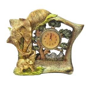 Reloj de Mesa Elefante Dorado Ganesha: Elegancia y Espiritualidad - Reloj De Mesa Elefante Dorado Ganesha De