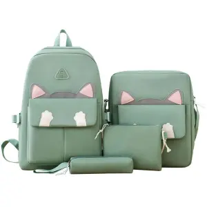 Maleta Morral Kit Escolar 4 Piezas Verde: ¡El Compañero Perfecto para tus Estudios! - Maleta Morral Kit Escolar 4 Piezas Verde