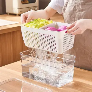 Organizador Hermético de 2 Divisiones: ¡Mantén tus alimentos frescos y organizados! - Organizador Hermético De 2 Divisiones