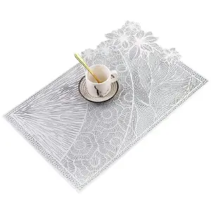 Mantel Individual Mesa 4 Piezas Flores: Elegancia para tu Mesa - Mantel Individual Mesa 4 Piezas Flores