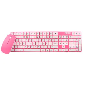 Combo Mouse y Teclado Inalámbrico Rosa: Elegancia y Comodidad en tus Manos - Combo Mouse Teclado Inalambrico Pink
