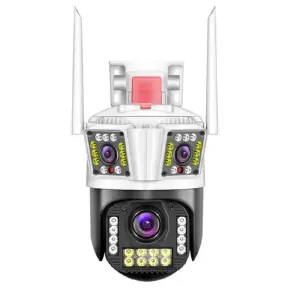 Cámara IP Exterior Triple Lente: Seguridad Total para su Hogar - CAMARA IP EXTERIOR TRIPLE LENTE.