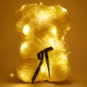 Oso de Rosas 25cm (Color Beige): El Toque Perfecto de Elegancia - Oso de Rosas 25cm (Color Beige)