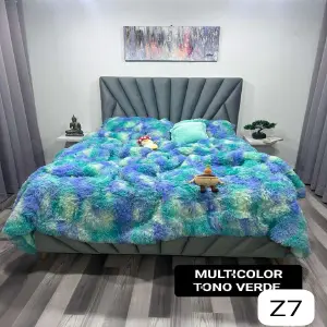 EDREDON CAMA DOBLE PELUCHE MULTICOLOR: Suaveza y Estilo para Tu Descanso - EDREDON CAMA DOBLE PELUCHE MULTICOLOR