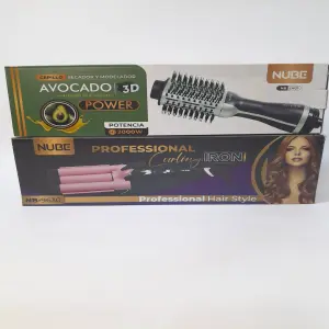 Combo Ondulador 3 tubos + Cepillo Secador: ¡Belleza versátil al alcance de tu mano! - Combo Ondulador 3 tubos+Cepillo secador