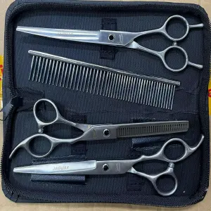 KIT TIJERAS X 3 MAS PEINE PARA MASCOTAS: El cuidado perfecto para tu amigo peludo - KIT TIJERAS X 3 MAS PEINE PARA MASCOTAS