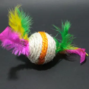 Juguete Bola para Mascota con Plumas: ¡Diversión sin Límites! - Juguete Bola para mascota con plumas