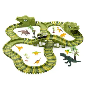 Pista de Dinosaurios Flexible: ¡240 Piezas de Diversión Prehistórica! - Pista Dinosaurios Flexible 240 Piezas