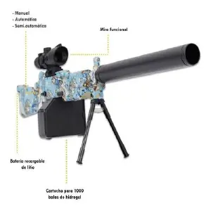 Ametralladora Automática Rifle Hidrogel: ¡Experimenta la emoción del combate acuático! - Ametralladora Automática Rifle Hidrogel