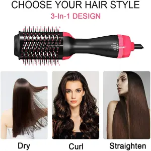 Cepillo Alisador Secador 3 en 1: ¡Tu cabello perfecto en minutos! - Cepillo alisador secador 3 en 1