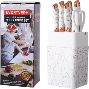 Juego de Cuchillos de 7 Piezas: Elegancia y Precisión en tu Cocina - set de cuchillos 7 piezas blanco