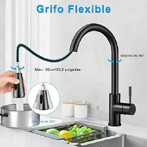 Grifo Multifuncional Extensible en Acero: Elegancia y funcionalidad para su cocina - GRIFO MULTIFUNCIONAL EXTENDIBLE EN ACERO