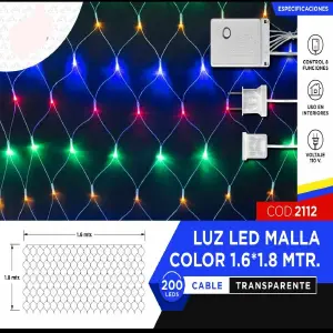 LUZ MALLA COLOR NAVIDAD 160X180 CMS - LUZ MALLA  COLOR NAVIDAD 160X180 CMS